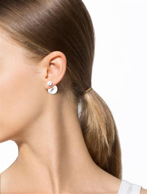 dior tribal double pearl earrings